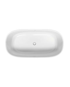 Duravit 700463000000090 Zencha 70" L X 36" W X 24" H Free Standing Rectangular Solid Surface Soaking Bath Tub with Center Drain and Overflow in White