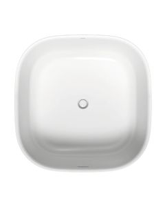 Duravit 700464000000090 Zencha 49" L X 49" W X 25" H Free Standing Square Acrylic Soaking Bath Tub with Center Drain and Overflow in White