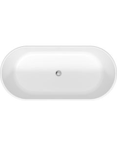 Duravit 700477000000090 D-Neo 63" Free Standing Solid Surface Soaking Tub with Center Drain in White