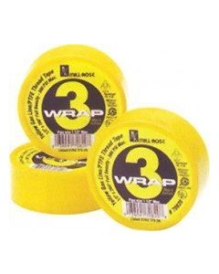 Mill-Rose 70830 3/4" 3-Wrap Gas (Yellow) Full-Density Teflon Thread Seal Tape TF5-20