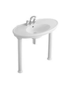 Villeroy & Boch 7140A1R1 Vanity Washbasin Sink, 39 3/8'' x 20 7/8'' with Overflow & 3 Faucet Holes in White