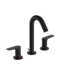 Hansgrohe 71533671 Logis 1.2 GPM Deck Mounted Widespread Bathroom Faucet 150 with Pop-Up Drain in Matte Black
