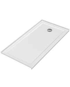 Duravit 720247000000090 Architec 60" L X 30" W Alcove Rectangular Shower Base with Panel and Right Drain in White