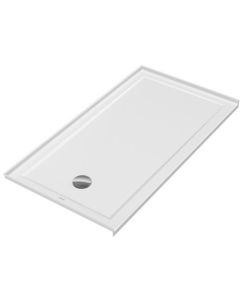 Duravit 720248000000090 Architec 60" L X 32" W Three Wall Alcove Rectangular Shower Base with Panel and Left Drain in White