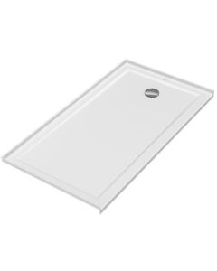 Duravit 720249000000090 Architec 60" L X 32" W Three Wall Alcove Rectangular Shower Base with Panel and Right Drain in White