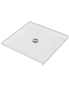 Duravit 720252000000090 Architec 36" L X 36" W Alcove Rectangular Shower Base with Panel and Center Drain in White