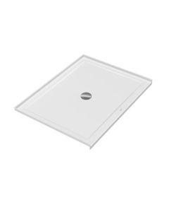 Duravit 720254000000090 Architec 48" L X 36" W Alcove Shower Tray with Panel and Center Drain in White