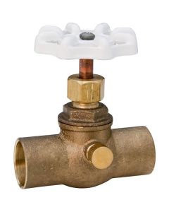 Nibco ND170X6 Bronze Globe Stop and Waste Valve, Wheel Handle, 1/2" Solder End