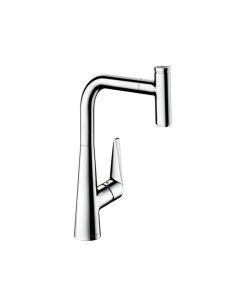 Hansgrohe 72821001 Talis Select S 1.75 GPM High-Arc Pull-Out Kitchen Faucet with Select On/Off Push Button in Polished Chrome