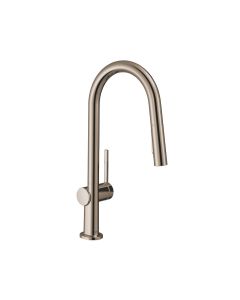 Hansgrohe 72850831 Talis N 1.75 GPM Single Hole Pull Down Kitchen Faucet with Hose Box in Polished Nickel