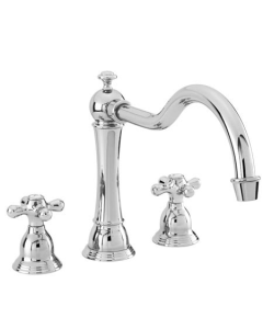 Newport Brass 7306/15S 365 Series Double Handle Roman Tub Deck Set With 3/4 Inch Valves in Satin Nickel