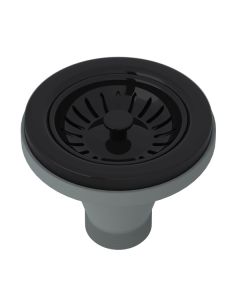 Rohl 735BK Georgian Era Manual Basket Strainer Without Remote Pop-Up in Black