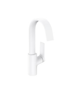 Hansgrohe 75030701 Vivenis 11 7/8" H Single Hole Bathroom Faucet with Swivel Spout and Pop-Up Drain Assembly 1.2 GPM in Matte White 