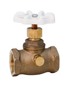 Nibco N64X0L6 Bronze Globe Stop and Waste Valve, Wheel Handle, 1/2" NPT Female