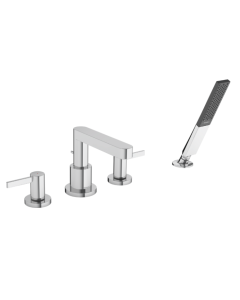 Hansgrohe 76443001 Finoris 1.75 GPM 4 Holes Deck Mounted Roman Tub Set Trim with Handshower in Polished Chrome (Rough Sold Separately)