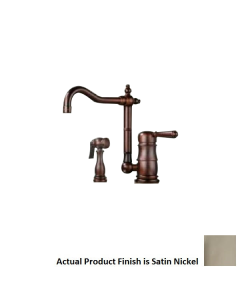 Mico 7763-SN Simone Traditional Kitchen Faucet with Side Spray in Satin Nickel