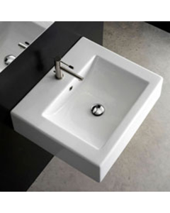 Scarabeo 8007BW1 Square Washbasin Sink In White