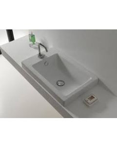 Scarabeo 8007LGPC Square Washbasin In White