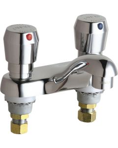 Chicago Faucets 802-V665ABCP Hot and Cold Water Metering Sink Faucet in Chrome