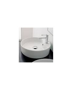 Scarabeo 8029RW1 8029R Thin Line Geo Over counter Lavatory Sink 18 Inch With One Hole In White