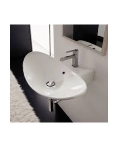 Scarabeo 8031R60-WH 8031R60W1 Supported Or Wall Mounted Ceramic Washbasin With Overflow In White