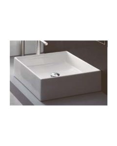 Scarabeo 8031W Supported Ceramic Washbasin Without Overflow In White
