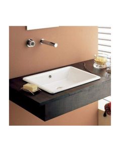 Rectangular White Ceramic Drop In or Vessel Sink