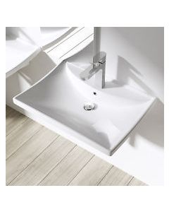 Scarabeo 8040W Above The Counter Ceramic Washbasin Without Overflow In White