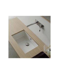 Scarabeo 8092 Miky 35 Inch Rectangular Ceramic Undermount Sink in White
