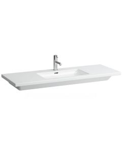 Laufen 8.1643.5.000.104.1 Living Square 51.2" L x 18.7" W x 1.57" H Countertop Washbasin with One Tap Hole and Overflow in White