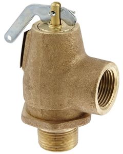 Conbraco Bronze Pressure Relief Valve, Steam, 50 PSI, 3/4" x 1" NPT Male x Female