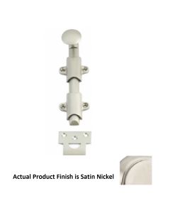 Emtek 851215 12" Solid Brass Surface Bolts with Set of 3 Strike Plate in Satin Nickel