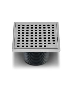 QM Drain 88.100.04 ST Lagos Mira 4" Length X 4" Width Square Drain in Satin