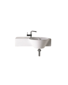 Galassia 8860 Console Washbasin 31.8" X 19.6" with Right Basin in White, Fixing Kit Included