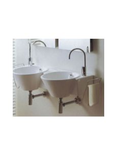 Galassia 8864 Arke Console Washbasin 42.5" with Double Basin in White Fixing Kit Included (Base Sold Separately)