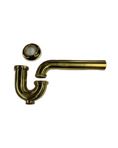 McGuire 8902P 1-1/4" Inlet X 1-1/2" Outlet Classic Adjustable P-Trap with Cleanout Plug in Polished Brass
