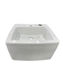 Galassia 8953 SA02 Series 20-3/4" L X 19-3/4" W X 10-11/16" H Wall Mounted Rectangular Ceramic Bathroom Sink without Overflow in White