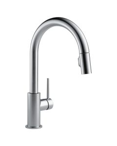 Delta 9159-AR-DST Trinsic® 1.8 GPM Deck Mounted Single Handle Pull Down Kitchen Faucet with Magnetic Docking Spray Head in Arctic Stainless