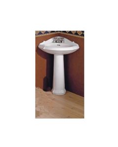 Cheviot 930LAVW 18" H X 4" L Sheffield Corner Pedestal Lavatory in White