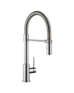 Delta 9659-DST Trinsic Single Handle Pull-Down Kitchen Faucet With Spring Spout In Chrome