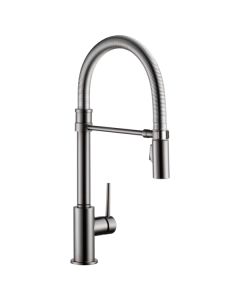Delta 9659-KS-DST Trinsic Single Handle Pull-Down Kitchen Faucet With Spring Spout In Black Stainless