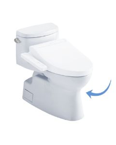 Toto CST644CEFGT40#01 Carolina II 1.28 GPF 12" Rough-in Elongated One-Piece Toilet with Left Hand Lever in Cotton White (Seat Sold Separately)
