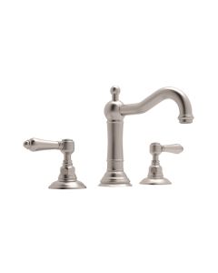 Rohl A1409LMSTN-2 Acqui Column Spout Widespread Lavatory Faucet in Satin Nickel