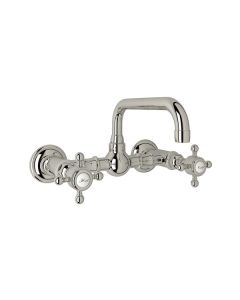 Rohl A1423XMPN-2 Acqui Wall Mount Bridge Lavatory Faucet in Polished Nickel