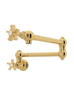 Rohl A1451XIB-2 Acqui Italian Kitchen Wall Mount Swing Arm Pot Filler in Brass