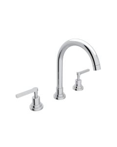 Rohl A2208LMAPC-2 Lombardia C-Spout Widespread Lavatory Faucet in Polished Chrome