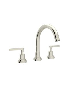Rohl A2228LMPN-2 Lombardia C-Spout Widespread Lavatory Faucet in Polished Nickel