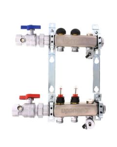 Uponor A2700202 STL 2 LP MANIF 1 W/FM & VLVStainless-steel Manifold Assembly, 1 wit