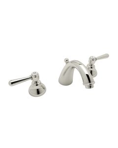 Rohl A2707LMPN-2 Verona C-Spout Widespread Lavatory Faucet in Polished Nickel