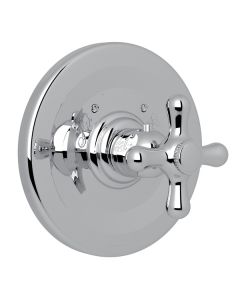 Rohl A2914XMAPC Verona Thermostatic Trim Plate with Cross Handle and without Volume Control in Polished Chrome (Rough Sold Separately)